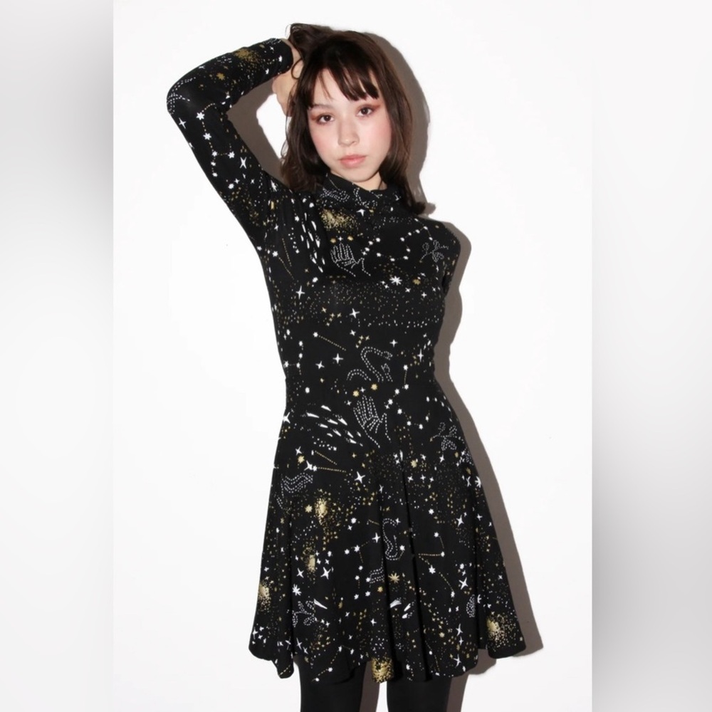 Thief & Bandit Handmade Turtleneck Twirl Dress in Stardust
